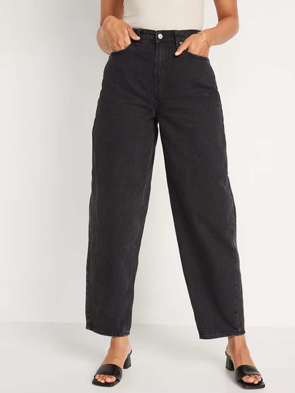 Old Navy Black High-Rise Balloon Jeans